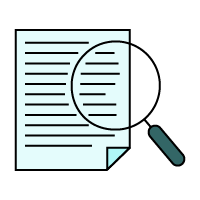 AWS AI Services icon showing a cartoon eyeglass searching a document
